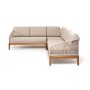 "Канны" диван модульный плетеный из роупа, основание дуб, роуп бежевый круглый, ткань бежевая 15052 "Канны" диван модульный плетеный из роупа, основание дуб, роуп бежевый круглый, ткань бежевая 15052