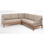 "Канны" диван модульный плетеный из роупа, основание дуб, роуп бежевый круглый, ткань бежевая 15052 "Канны" диван модульный плетеный из роупа, основание дуб, роуп бежевый круглый, ткань бежевая 15052