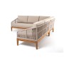 "Канны" диван модульный плетеный из роупа, основание дуб, роуп бежевый круглый, ткань бежевая 15052 "Канны" диван модульный плетеный из роупа, основание дуб, роуп бежевый круглый, ткань бежевая 15052