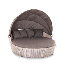  "Стильяно" плетеная кровать круглая, цвет бежевый YH-L618W beige