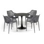 "Беллини" обеденная группа на 4 персоны, цвет темно-серый