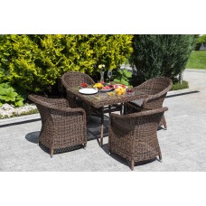  "Фредо" обеденная группа из искусственного ротанга, цвет коричневый FC4T-5-SET brown