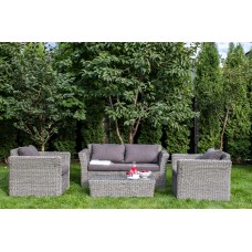  "Капучино Сингл" лаунж-зона из искусственного ротанга (гиацинт), цвет серый KSS2C2T-4-SET-TW gray