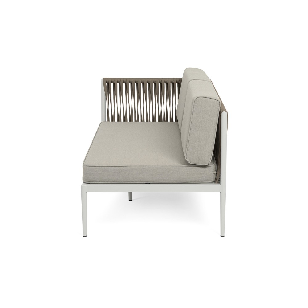 "Касабланка" правый модуль плетеный из роупа, каркас алюминий светло-серый (RAL7035) муар, роуп серо-коричневый 23мм, ткань бежевая 15052 "Касабланка" правый модуль плетеный из роупа, каркас алюминий светло-серый (RAL7035) муар, роуп серо-коричневый 23мм, ткань бежевая 15052