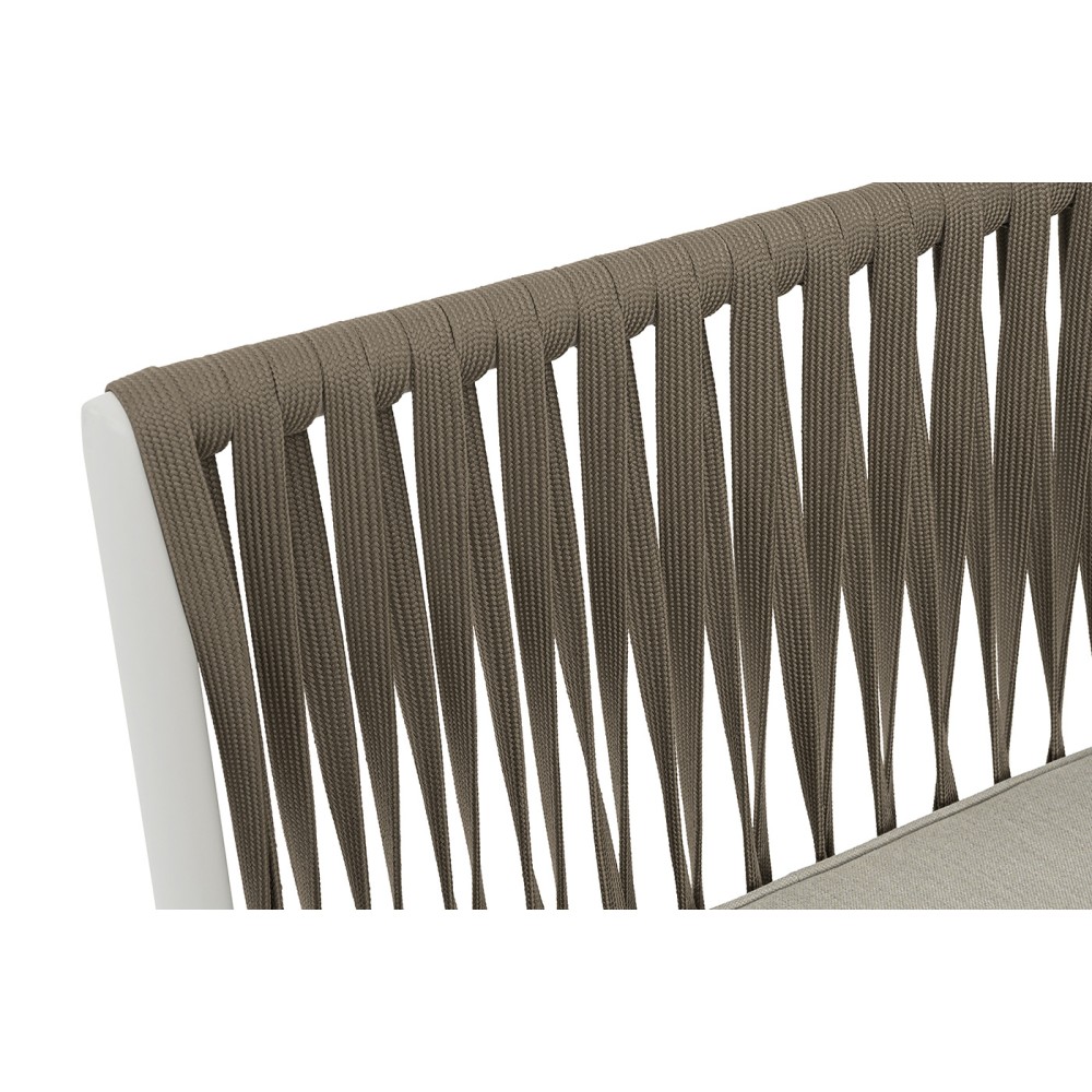 "Касабланка" правый модуль плетеный из роупа, каркас алюминий светло-серый (RAL7035) муар, роуп серо-коричневый 23мм, ткань бежевая 15052 "Касабланка" правый модуль плетеный из роупа, каркас алюминий светло-серый (RAL7035) муар, роуп серо-коричневый 23мм, ткань бежевая 15052