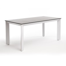  "Венето" обеденный стол из HPL 160х80см, цвет "серый гранит", каркас белый GRAY-160-80-B white