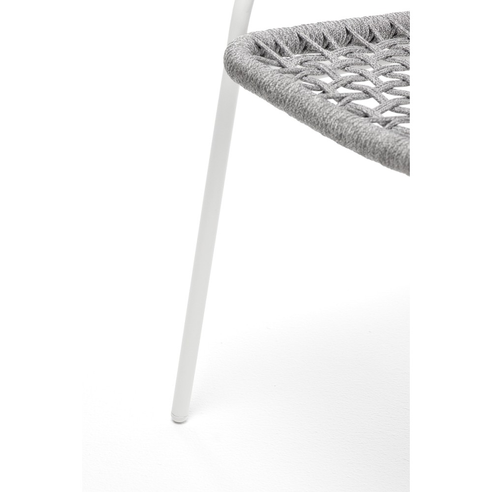 "Тунис" стул плетенный из роупа, каркас алюминий белый, роуп светло-серый "Тунис" стул плетенный из роупа, каркас алюминий белый, роуп светло-серый