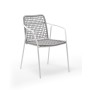 "Тунис" стул плетенный из роупа, каркас алюминий белый, роуп светло-серый "Тунис" стул плетенный из роупа, каркас алюминий белый, роуп светло-серый