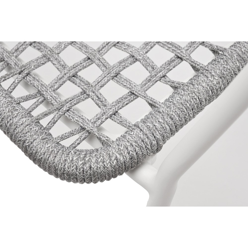 "Тунис" стул плетенный из роупа, каркас алюминий белый, роуп светло-серый "Тунис" стул плетенный из роупа, каркас алюминий белый, роуп светло-серый