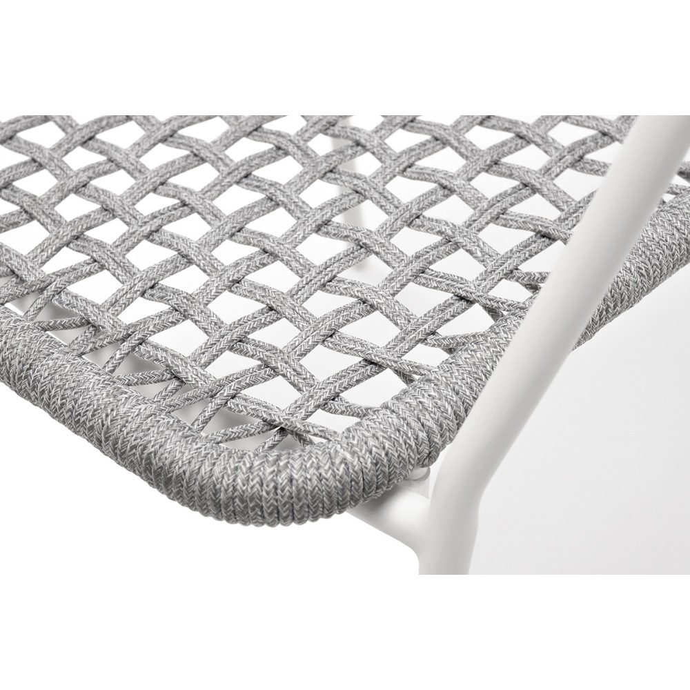 "Тунис" стул плетенный из роупа, каркас алюминий белый, роуп светло-серый "Тунис" стул плетенный из роупа, каркас алюминий белый, роуп светло-серый