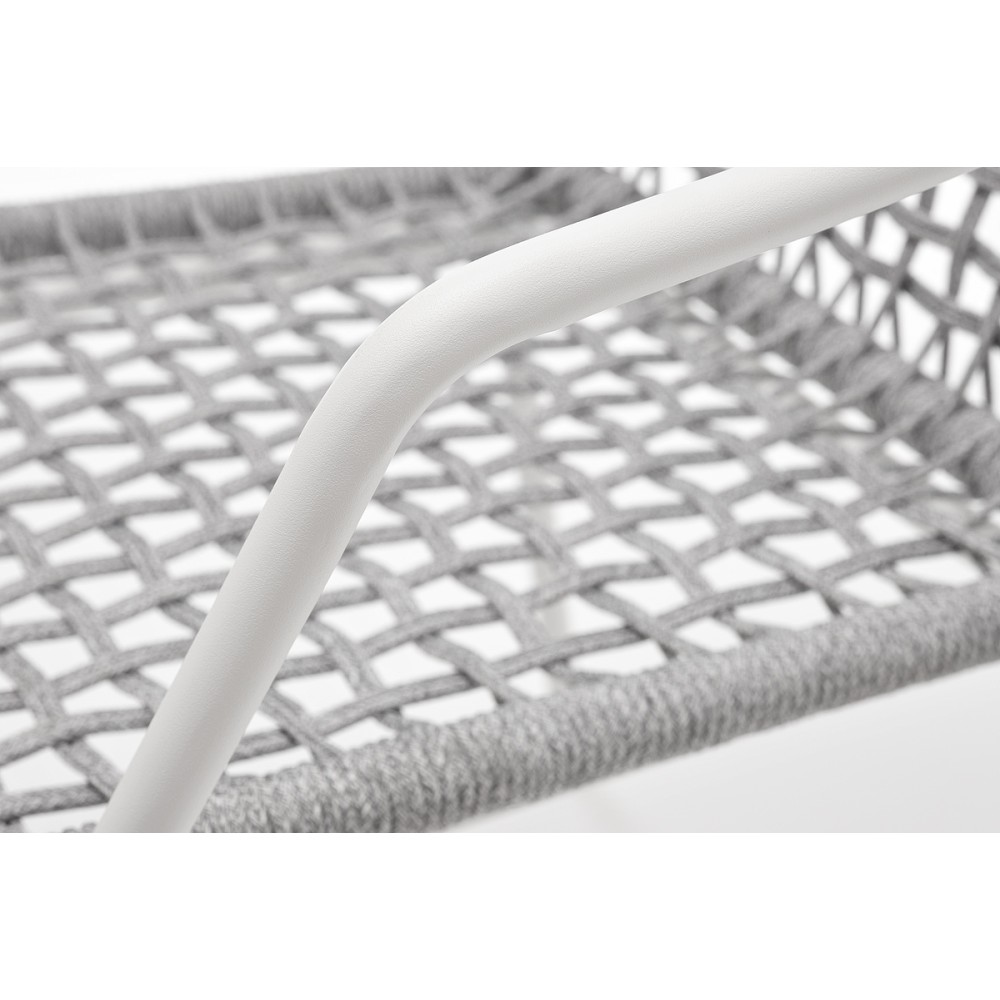 "Тунис" стул плетенный из роупа, каркас алюминий белый, роуп светло-серый "Тунис" стул плетенный из роупа, каркас алюминий белый, роуп светло-серый