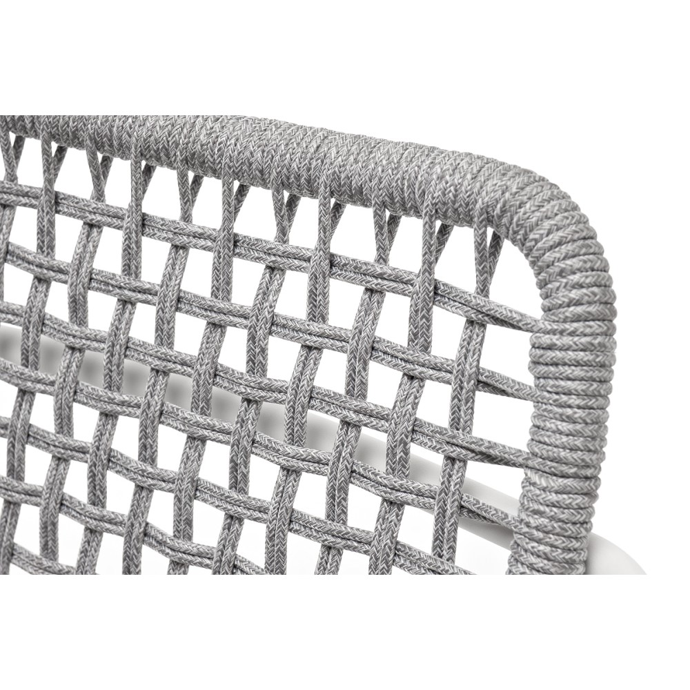 "Тунис" стул плетенный из роупа, каркас алюминий белый, роуп светло-серый "Тунис" стул плетенный из роупа, каркас алюминий белый, роуп светло-серый