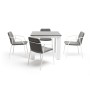 "Венето" обеденная группа на 4 персоны со стульями "Марокко", каркас белый, роуп серый "Венето" обеденная группа на 4 персоны со стульями "Марокко", каркас белый, роуп серый