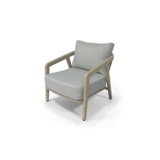 "Брюссель" кресло из искусстенного ротанга, цвет серый, каркас под дерево (холодно-бежевый)