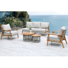 "Копенгаген" лаунж-зона 5-местная плетеная из роупа, каркас тик, цвет бежевый