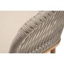 "Марсель" стул плетеный из роупа, основание дуб, роуп серый меланж круглый, ткань бежевая 15052