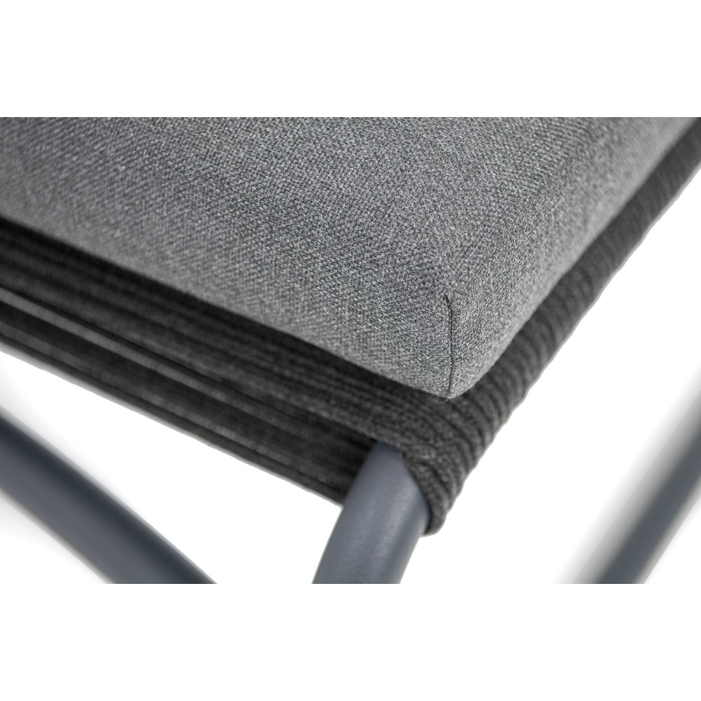 "Ането" пуф плетеный из роупа, каркас алюминий темно-серый (RAL7024) муар, роуп темно-серый круглый "Ането" пуф плетеный из роупа, каркас алюминий темно-серый (RAL7024) муар, роуп темно-серый круглый