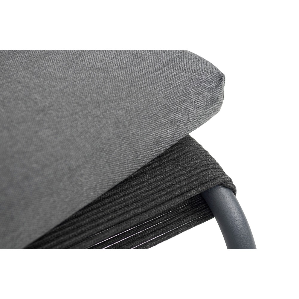 "Ането" пуф плетеный из роупа, каркас алюминий темно-серый (RAL7024) муар, роуп темно-серый круглый "Ането" пуф плетеный из роупа, каркас алюминий темно-серый (RAL7024) муар, роуп темно-серый круглый