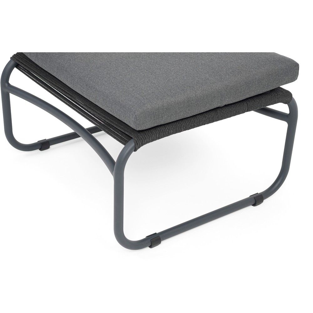 "Ането" пуф плетеный из роупа, каркас алюминий темно-серый (RAL7024) муар, роуп темно-серый круглый "Ането" пуф плетеный из роупа, каркас алюминий темно-серый (RAL7024) муар, роуп темно-серый круглый