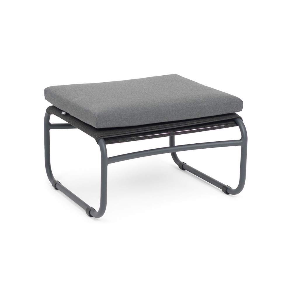 "Ането" пуф плетеный из роупа, каркас алюминий темно-серый (RAL7024) муар, роуп темно-серый круглый "Ането" пуф плетеный из роупа, каркас алюминий темно-серый (RAL7024) муар, роуп темно-серый круглый