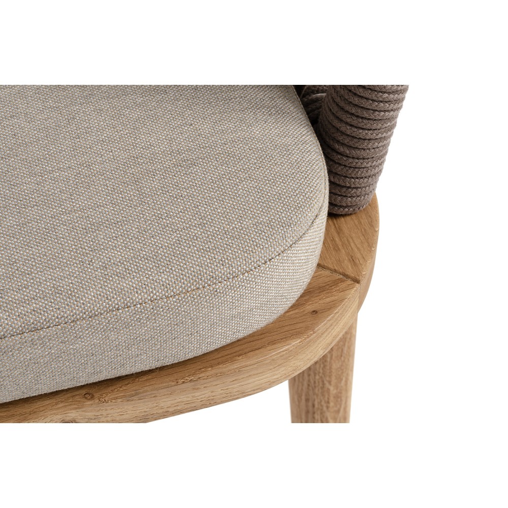 "Лион" стул плетеный из роупа, основание дуб, роуп коричневый круглый, ткань бежевая 15052 "Лион" стул плетеный из роупа, основание дуб, роуп коричневый круглый, ткань бежевая 15052