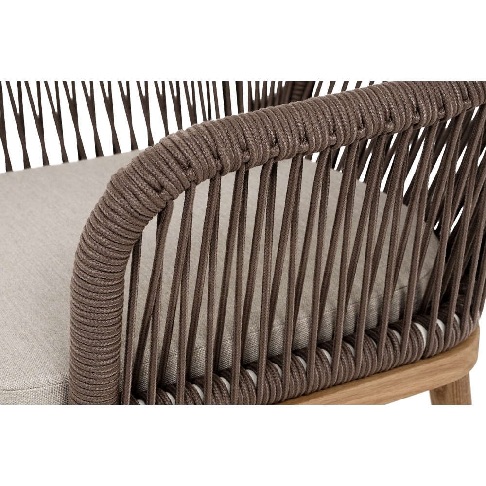 "Лион" стул плетеный из роупа, основание дуб, роуп коричневый круглый, ткань бежевая 15052 "Лион" стул плетеный из роупа, основание дуб, роуп коричневый круглый, ткань бежевая 15052