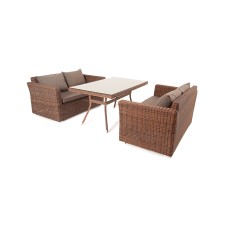  "Мокко" обеденная группа плетеная из ротанга, цвет коричневый MS22T-3-SET brown