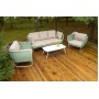 "Фиджи" лаунж-зона 5-местная плетеная из роупа (веревки), каркас алюминиевый светло-серый, роуп зеленый (4204)