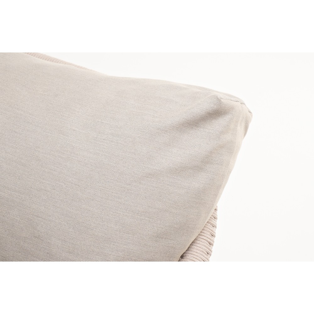 "Верона" диван 3-местный плетеный из роупа, каркас алюминий белый муар, роуп бежевый круглый, ткань бежевая 15052 "Верона" диван 3-местный плетеный из роупа, каркас алюминий белый муар, роуп бежевый круглый, ткань бежевая 15052