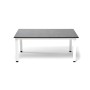 "Канны" журнальный столик из HPL 90х60, H40, каркас белый, цвет столешницы "серый гранит"