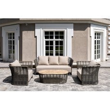  "Валенсия" лаунж-зона из искусственного ротанга, цвет серый VALS3C2T-4-SET grey