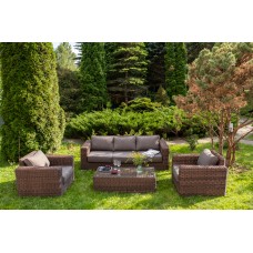  "Боно" лаунж-зона из искусственного ротанга, цвет коричневый  BS3C2T-4-SET brown