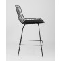 Стул полубарный с низкой спинкой Bertoia черный с черной подушкой