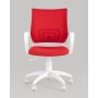 Кресло офисное TopChairs ST-BASIC-W красная ткань крестовина белый пластик