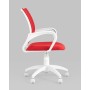 Кресло офисное TopChairs ST-BASIC-W красная ткань крестовина белый пластик