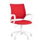 Кресло офисное TopChairs ST-BASIC-W красная ткань крестовина белый пластик