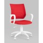 Кресло офисное TopChairs ST-BASIC-W красная ткань крестовина белый пластик