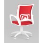 Кресло офисное TopChairs ST-BASIC-W красная ткань крестовина белый пластик