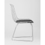 Стул обеденный Bertoia хромированный с черной подушкой