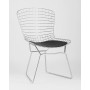 Стул обеденный Bertoia хромированный с черной подушкой
