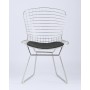 Стул обеденный Bertoia хромированный с черной подушкой
