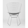 Стул обеденный Bertoia хромированный с черной подушкой