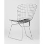 Стул обеденный Bertoia хромированный с черной подушкой