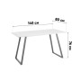 Стол обеденный Vermont 140*80 см керамика белая ножки серые