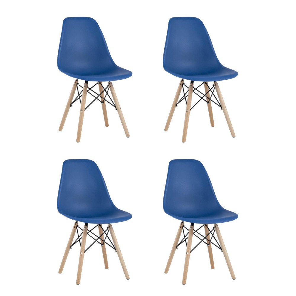 Стул Eames Style DSW синий x4 (разборный каркас) Стул Eames Style DSW синий x4 (разборный каркас)