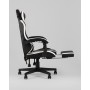 Кресло спортивное TopChairs Prophet с оттоманкой черно-белый