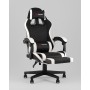 Кресло спортивное TopChairs Prophet с оттоманкой черно-белый
