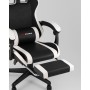 Кресло спортивное TopChairs Prophet с оттоманкой черно-белый