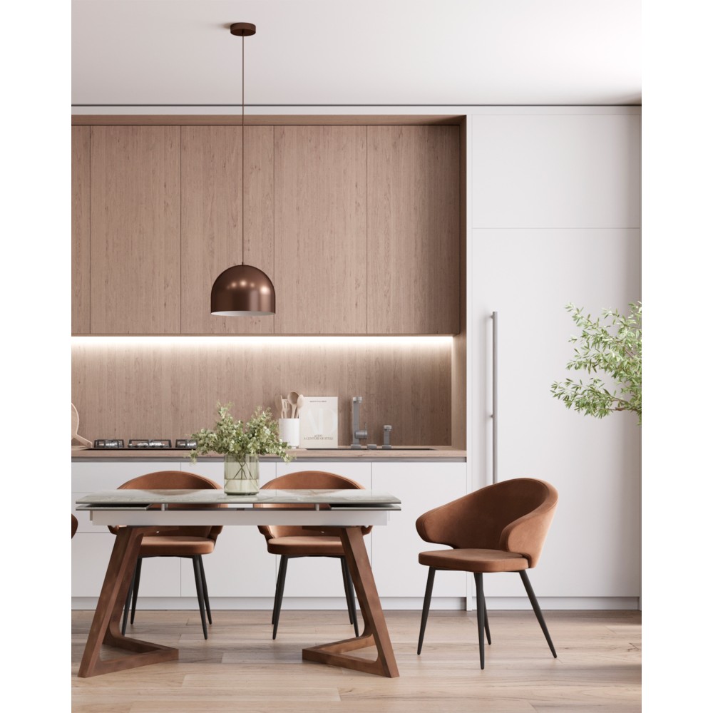 Стул с подлокотниками Codo велюр коричневый Стул с подлокотниками Codo велюр коричневый