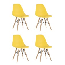 Стул Eames Style DSW желтый x4 (разборный каркас)